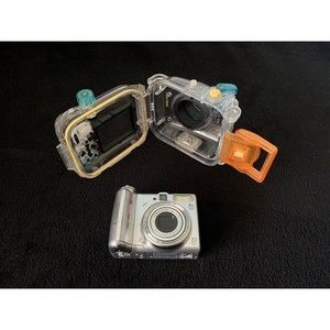 Camera WITH Underwater Housing Canon PowerShot A570 IS model WP-DC12 case WORKS